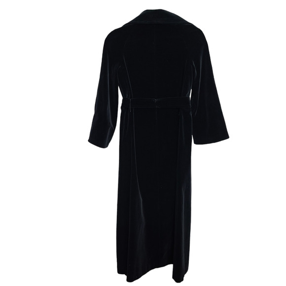 Vintage Surrey Classics Velvet Coat 12 Black Long Opera Steampunk Glam Goth - Picture 2 of 7